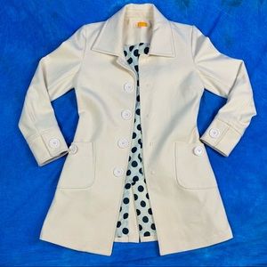 VINTAGE WHITE CREAM TULLE PEACOAT